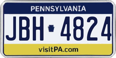 PA license plate JBH4824