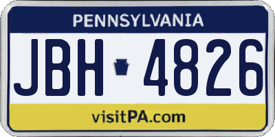 PA license plate JBH4826