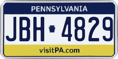 PA license plate JBH4829