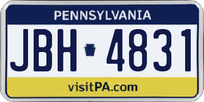 PA license plate JBH4831