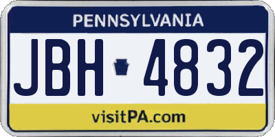 PA license plate JBH4832