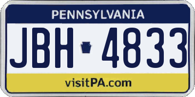 PA license plate JBH4833