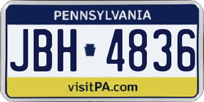 PA license plate JBH4836