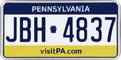 PA license plate JBH4837