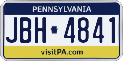 PA license plate JBH4841