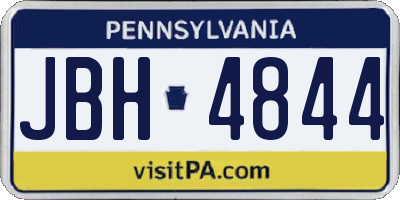 PA license plate JBH4844