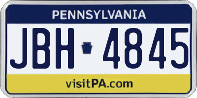 PA license plate JBH4845