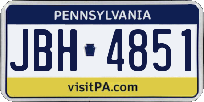 PA license plate JBH4851