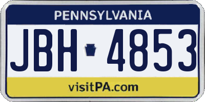 PA license plate JBH4853