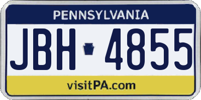 PA license plate JBH4855