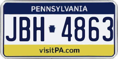 PA license plate JBH4863