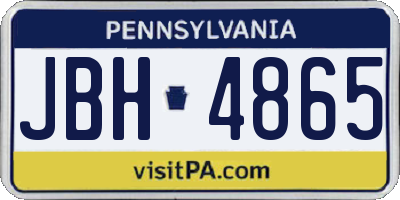 PA license plate JBH4865