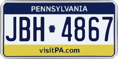 PA license plate JBH4867