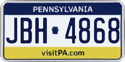 PA license plate JBH4868