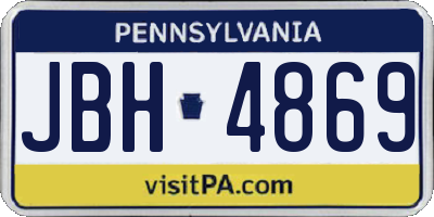 PA license plate JBH4869