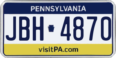 PA license plate JBH4870