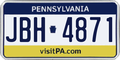 PA license plate JBH4871