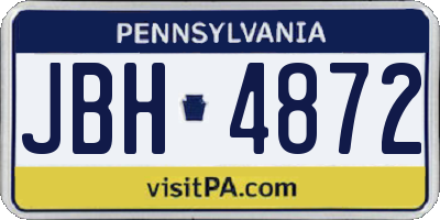 PA license plate JBH4872