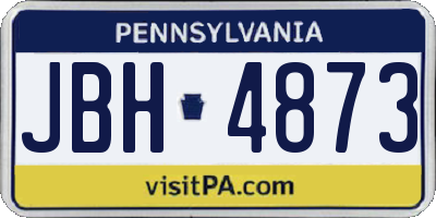 PA license plate JBH4873