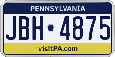 PA license plate JBH4875