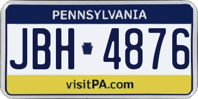 PA license plate JBH4876