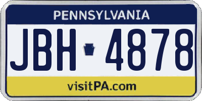 PA license plate JBH4878