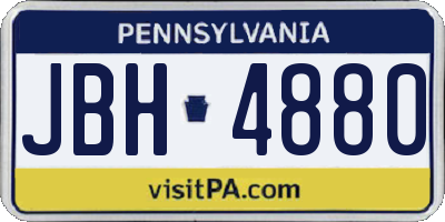 PA license plate JBH4880