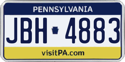 PA license plate JBH4883