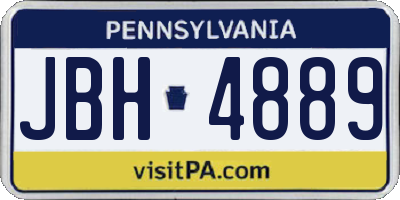 PA license plate JBH4889