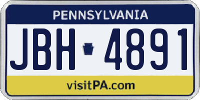 PA license plate JBH4891