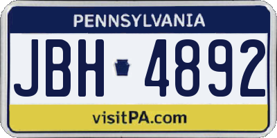 PA license plate JBH4892