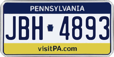 PA license plate JBH4893