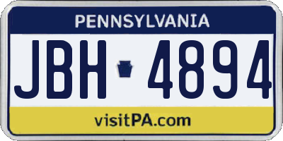 PA license plate JBH4894