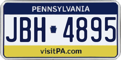 PA license plate JBH4895