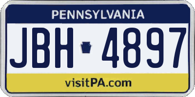 PA license plate JBH4897