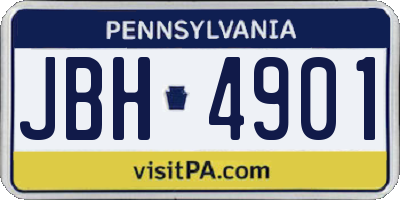 PA license plate JBH4901