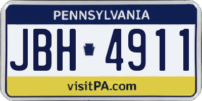 PA license plate JBH4911