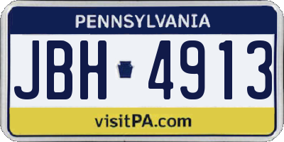 PA license plate JBH4913