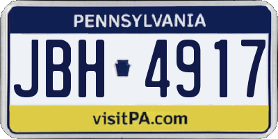 PA license plate JBH4917