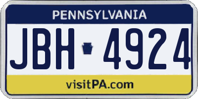 PA license plate JBH4924