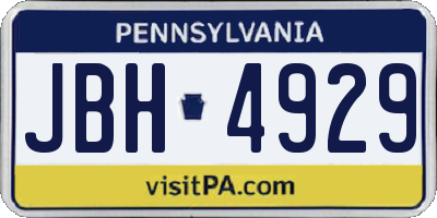 PA license plate JBH4929