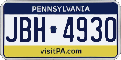 PA license plate JBH4930