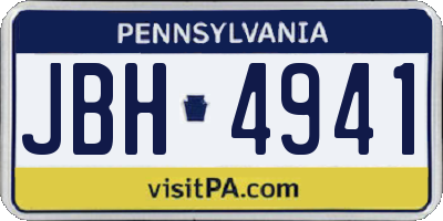 PA license plate JBH4941