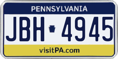 PA license plate JBH4945