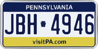 PA license plate JBH4946