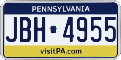 PA license plate JBH4955