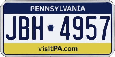 PA license plate JBH4957