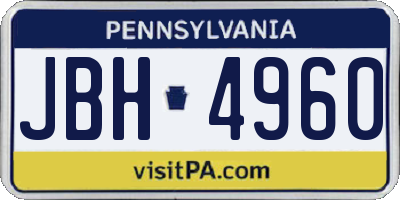 PA license plate JBH4960