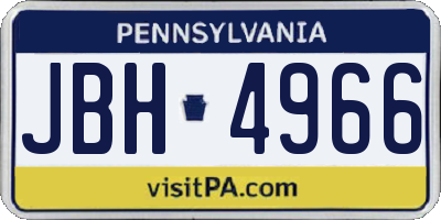 PA license plate JBH4966