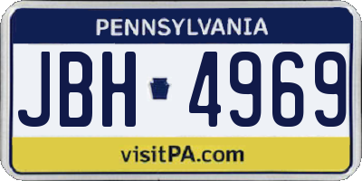 PA license plate JBH4969